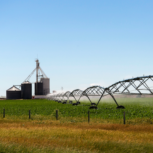 Agri-City Insurance insurance product image showing a Nebraska Farm Irrigating